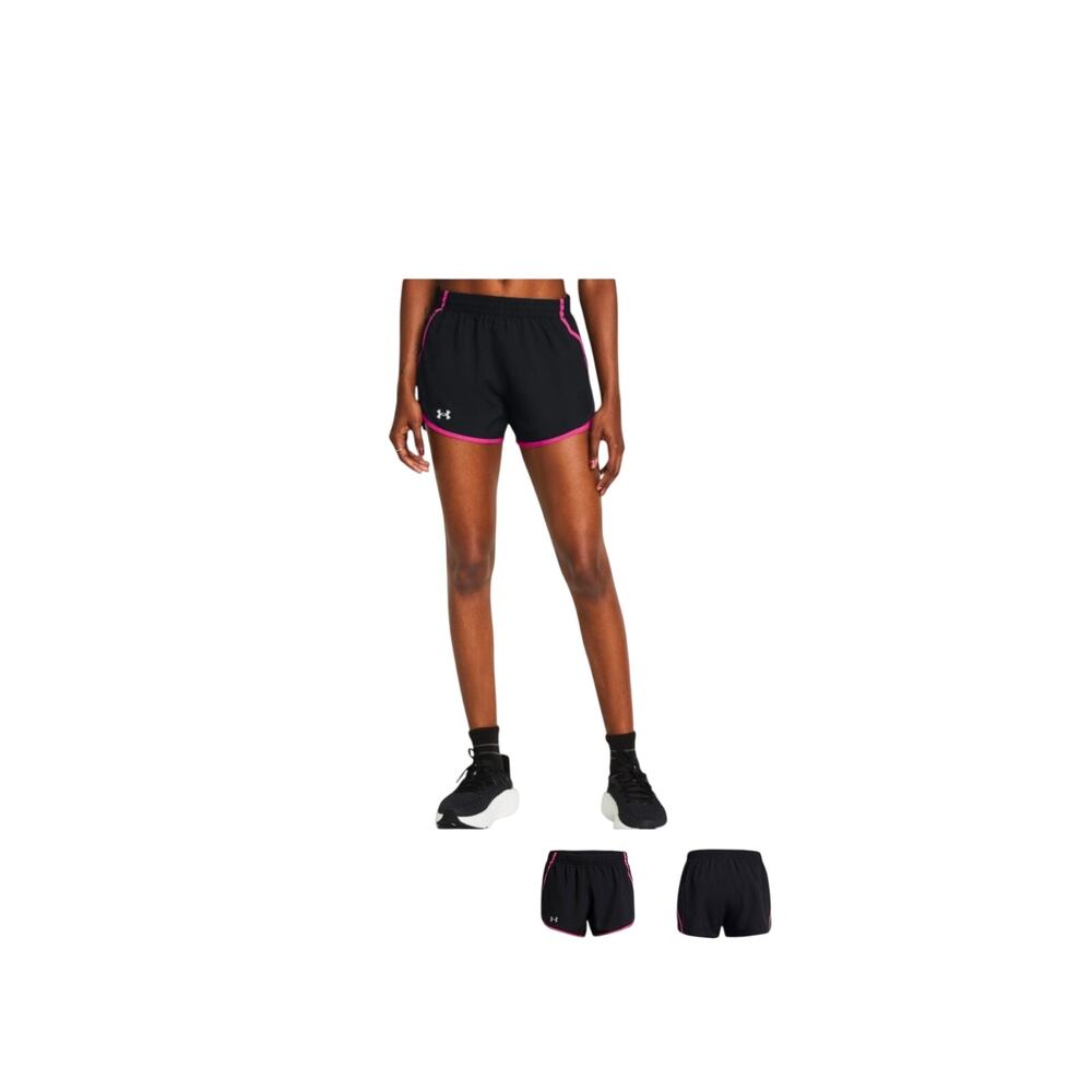 Women's UA Fly-By 3' Shorts - Black / Pink - Under Armour